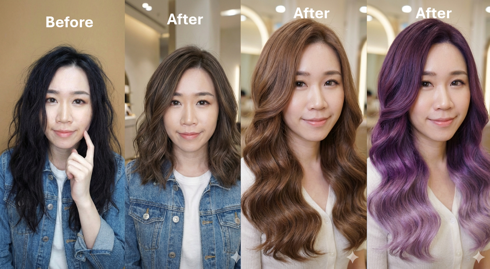 AI 美髮師助理 Before After 模擬圖